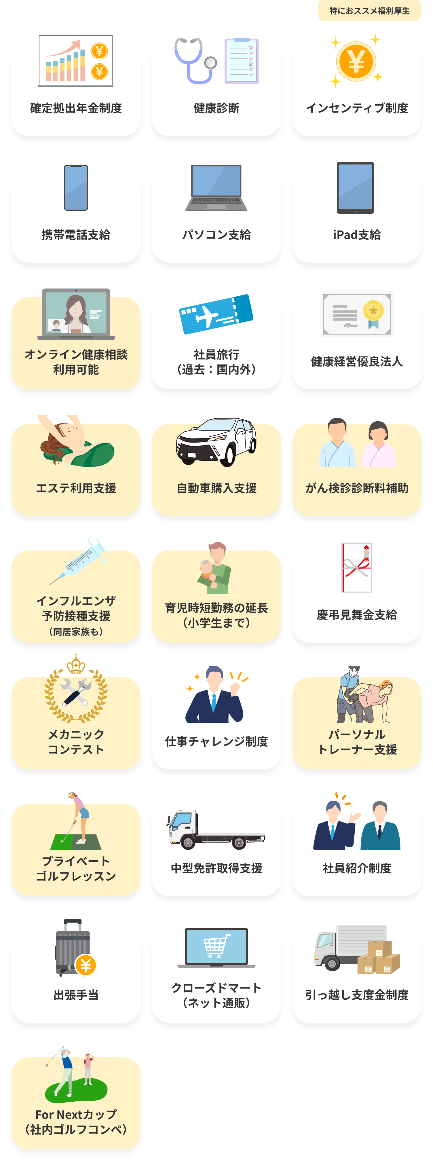 福利厚生について